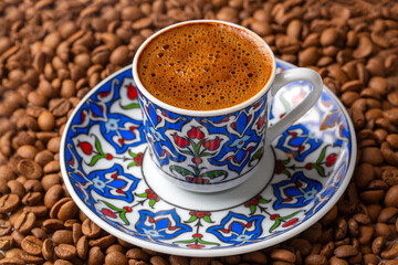 Traditional delicious Turkish coffee or Greek coffee
