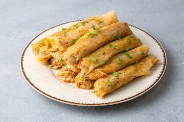 Lahana Sarma - Lahana sarmasi, Turkish traditional food,a boiled cabbage leaf that is formed into a roll with a stuffing of rice