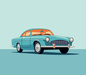 retro car vector illustration editable eps