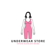 underwear women logo design vector format