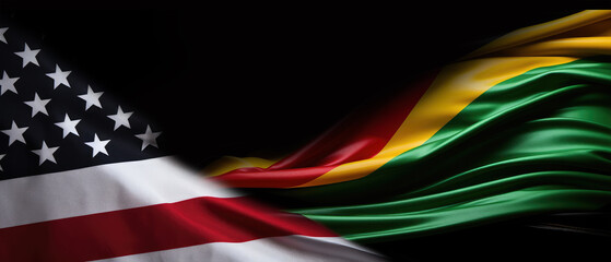 African America flag background for Black History Month for poster, card, a banner, background