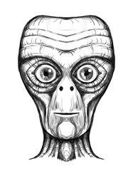 Alien creature, sketch - digital painting  - obrazy, fototapety, plakaty