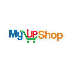 up online store shopping logo design vector