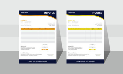 Template for a simple corporate business invoice