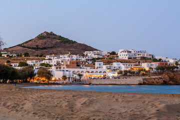Piso Livadi, a picturesque resort at the eastern coast of the island of Paros. Cyclades, Greece