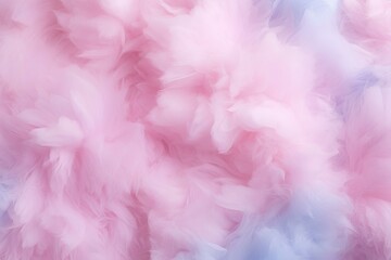 Delicate fluffy pink cotton candy, sweet airy edible cotton.