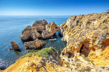 Idyllic landscape at the beautiful Algarve, Portugal - 684310185