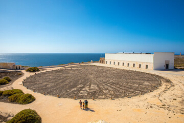 Compass rose at the ancient fort Sagres, Portugal - 684310545
