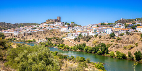View of small portugese town Mertola - 684311906