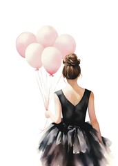 Balerina with balloons