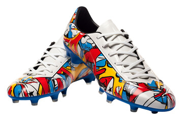Soccer-themed Cleats on transparent background.