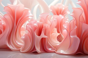 Abstract pink curves in the style of flower petals.