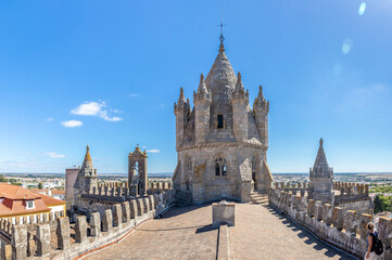 Rooftop of the cathedral in Evora, Portugal - 684312397