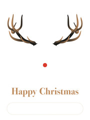 Tiempo de Navidad en PNG. Poster diseñado con palabras en texto moderno Happy Christmas con nariz...
