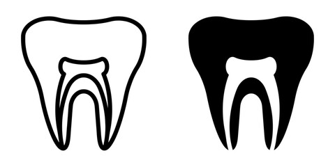 ofvs500 OutlineFilledVectorSign ofvs - root canal treatment vector icon . isolated transparent . black outline and filled version . AI 10 / EPS 10 / PNG . g11843