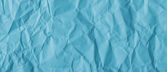 Blue Crumpled Paper Texture, Wrinkled Color Paper Pattern