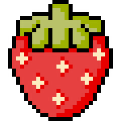 pixel art strawberry illustration