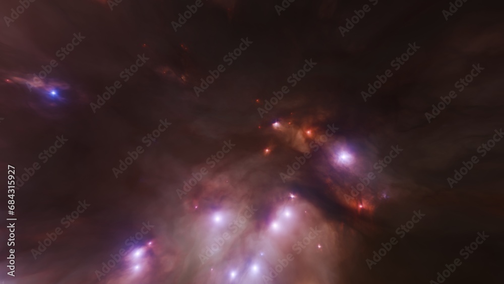 Wall mural yellow galaxy nebula. golden abstract fluid, particle and sparkle background