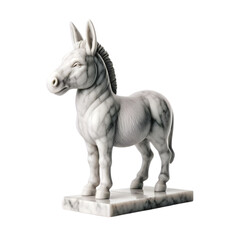 Fototapeta premium Donkey Marble Statue Illustration Art on Transparent Background Generative AI