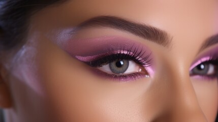 Close up of eye make up of young woman