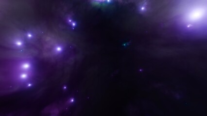 Bright blue space nebula with cold stars