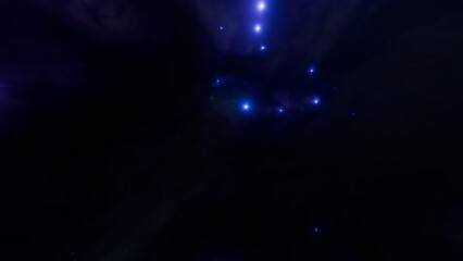 Naklejka premium Space scene with blue stars in the galaxy