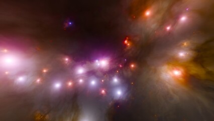 Star forming region, gas nebula accumulation, astrophotography, space landscape 3d science visualisation