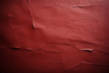 Red grunge-inspired background. Stylized cherry leather texture. Crinkled parchment.