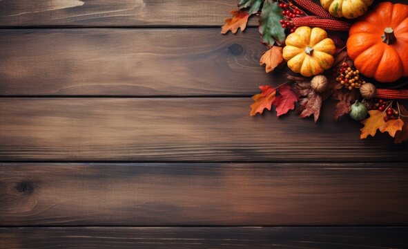 autumn leaves and pumpkins. Autumn Thanksgiving background