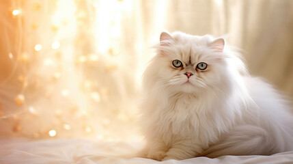 persian cat on a bed