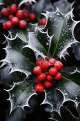 holly leaves and berries