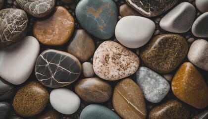  flat river stone texture, Rock wall, Colorful stone background  - Powered by Adobe