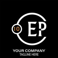 Ep Letter Logo design. black background.