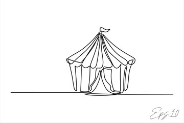 continuous line vector illustration design of circus tent