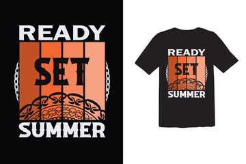 Vector summer paradise t shirt design