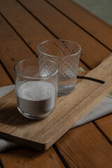 Preparing rye sourdough for bread from water and flour