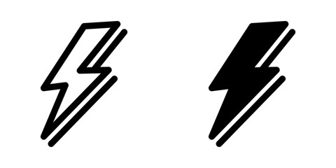 Lightning icon. flat design vector illustration for web and mobile - obrazy, fototapety, plakaty