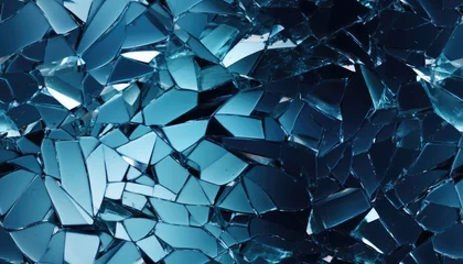 Fotobehang shattered glass  transparent blue  color  © Klay