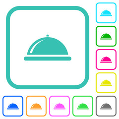 Food tray with gloss vivid colored flat icons