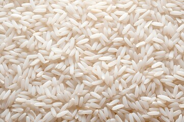 Rice white seeds, background with white rice texture.
