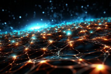 Obraz premium Global Data Network: A depiction of a global data network with elements like FTP, protocols, fiber connections, and connectivity.