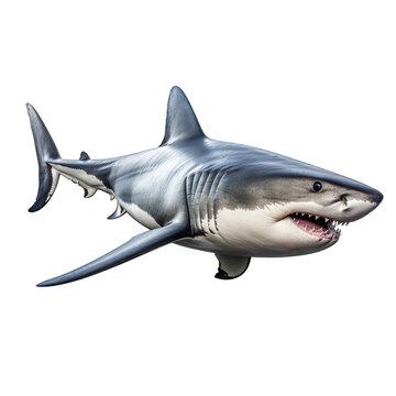 Great Shark Photo. Isolated on a Transparent Background. Cutout PNG.