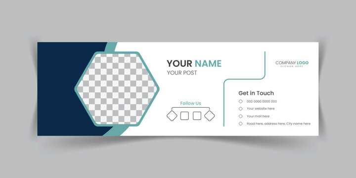 Modern corporate email signature design with digital profile.