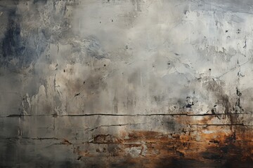 Distressed concrete wall featuring evident aging. Close-up perspective. The color takes on a pale, blue-gray appearance. An intricately textured and rough grunge surface appropriate for design usage.