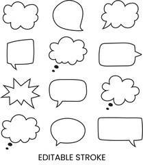 Speech bubbles - Dialogue box vector collection - Thought bubble - Conversation comic doodle cloud