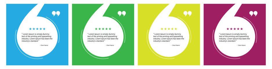 Creative client testimonial social media post design. Customer service feedback review social media post