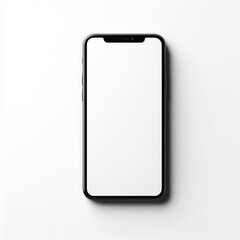 3d mobile smart phone blank screen mockup isolated on white background
