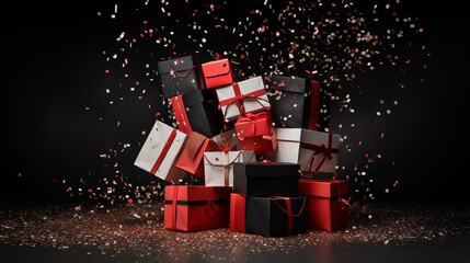 Black Friday Sale with Shopping Bags and Gift Boxes