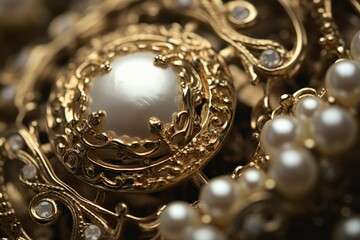 Fototapeta premium A detailed close-up shot of a bunch of pearls. Perfect for jewelry enthusiasts and fashion designers looking for elegant accessories.