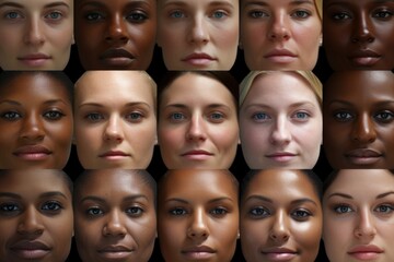 Obraz premium A collage featuring a woman's face with a variety of different expressions. This versatile image can be used to convey a range of emotions and can be applied in various contexts.